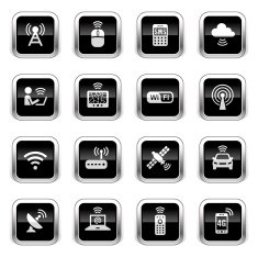 Supergloss Black Icons - Wireless Technology