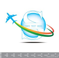 Airplane symbol Letter Travel background with aircraft N9