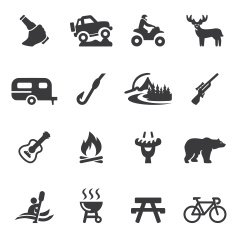 Outdoors and Adventure Silhouette icons N2