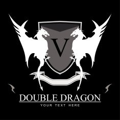 Twin white dragons over the shield