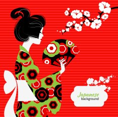 Japanese girl silhouette N2