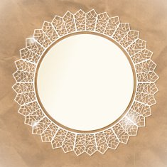White lace doily on paper an background N2