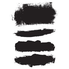 Splash blot banner set in black on white abstract watercolor N30