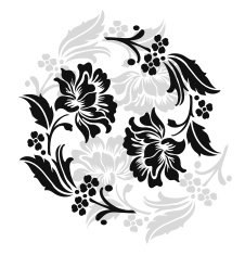 flower design sketch for pattern lace edge flower motif N2