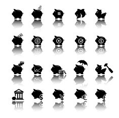 Piggy bank icons N5