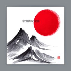 illustration with mountains