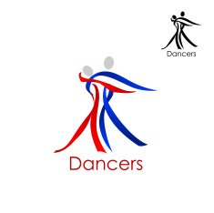 Dancing couple abstract emblem template N2