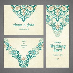 Vintage ornate cards in oriental style N41