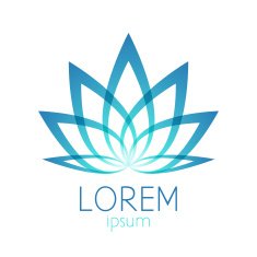 Beautiful turquoise lotus flower logo sign