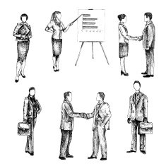Business people sketch set N2