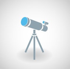 Simple icon of 3d telescope N2