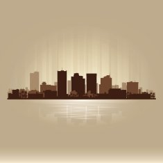 Phoenix Arizona brown skyline city silhouette