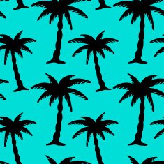 Seamless pattern with silhouettes coconut palm trees N29