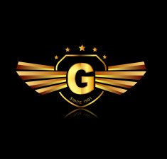 Letter G winged crests logo Alphabet logotype design concept