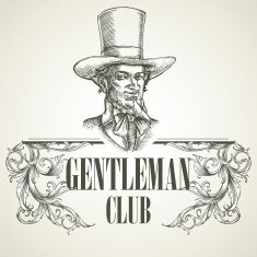 Gentlemens club Vintage vector illustration N2