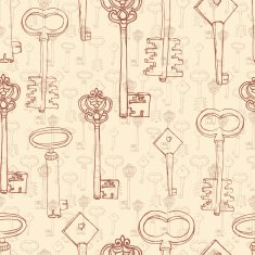 seamless pattern with retro keys N3
