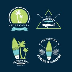 Surfing summer icons N4