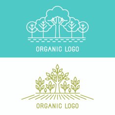 Vector trees and parks logo design elements