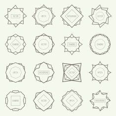Set of outline emblems and badges N2