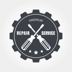 Vintage style car repair service label Vector logo design template N2