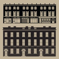 Monochrome english terrace houses N2