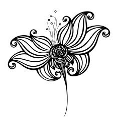 Beautiful Decorative Flower with Leaves (Vector) N60