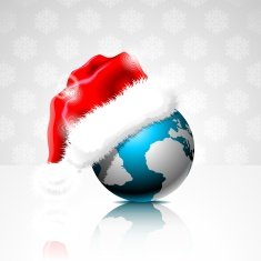 Illustration on a Christmas theme with globe