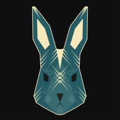 Abstract geometric vector rabbit for use in design