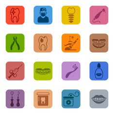 Colorful Dental Icon Set