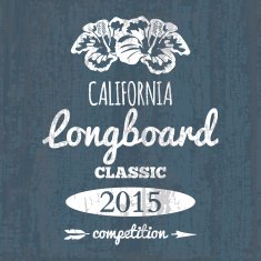 California longboard competition t-shirt graphic vector