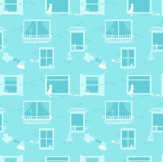 Appartment Windows Seamless Pattern