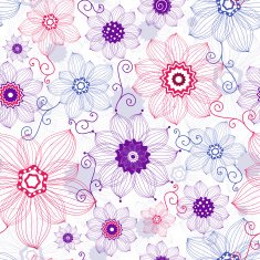Seamless white floral pattern