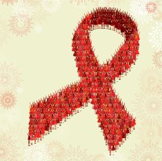 People making an aids awareness ribbon