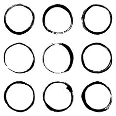 Circular Brush Stroke Set N7