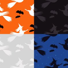 Halloween Pattern Witches and Bats N2