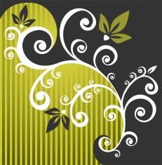 Green floral background N15