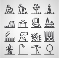 Energy and resource icon set N6