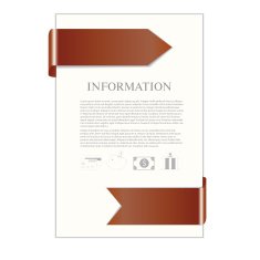 paper sheet with brown ribbon and banking icons N2