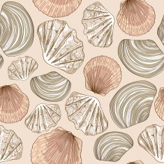 Seamless pattern of seashells N13
