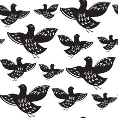 Silhouette of black ethnic birds N2