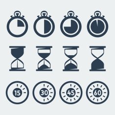 Vector isolated timers icons set