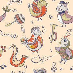 jazz concept wallpaper Birds sing and dancing