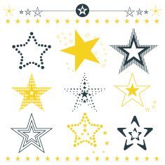 Star icons and symbols collection