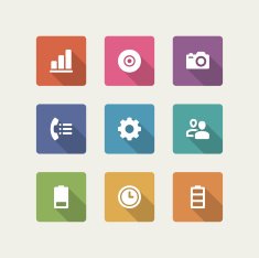 Web site vector icons set shadow effect N43