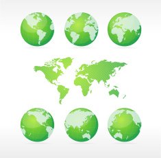 Vecrot globe set and map N2