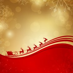 Vector Santa Claus Driving in a Sledge N16