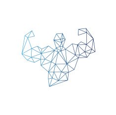 Muscle man abstract isolated on a white backgrounds N13