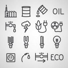 Energy and resource icon set N8