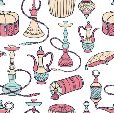 Hookah seamless pattern N9