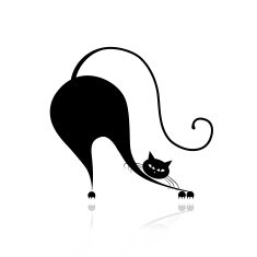 Funny big cat silhouette for your design N2
